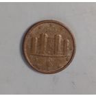 Италия. 1 евроцент 2002