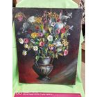 Букетный Натюрморт Авторский  СССР шикарное академическое письмо холст масло  самая привлекательная цена трёхдневный аукцион