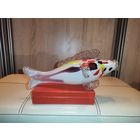 Фигурка "Рыба" из цветного стекла, времён СССР,  длина 27 см., без сколов и трещин.