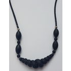 Колье бусы времен СССР,  ретро украшение, бусины черный пластик, застежка винт.