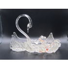 "Лебедь". Статуэтка. Шкатулка для хранения драгоценностей, колец. Стекло. Ретро СССР.