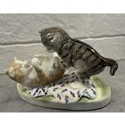 Статуэтка  ИГРАЮЩИЕ КОТЯТА. ЗиК Конаково 50е годы. Редкая   Распродажа коллекции!!!