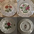 Тарелка Коллекционная Розы ажурный фарфор 3 шт Шуманн Германия винтаж
