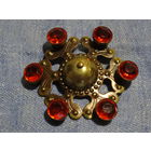 Брошь СССР, Прибалтика, латунь, чернение, d 5,5 см