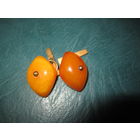 Запонки . Крупный янтарь СССР 3*2 см