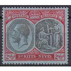 183.BrK. Великобритания. Колонии. Сент Китс и Невис. Георг V. 1921 г.  2,6Sh. Mi.#50.