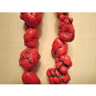 Большие старинные бусы. Коралл пресс или имитация.