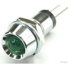 Светодиод ЗЕЛЕНЫЙ. В металле, в цоколе. держателе LA07 W/G