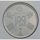 Испания 100 песет 1980 г. Чемпионат мира по футболу 1982. В холдере
