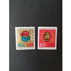ГДР 1965 Полная серия марок "Чемпионат по боксу в Берлине" (чистые**) Mi.1100-1101 каталог 1.20 евро