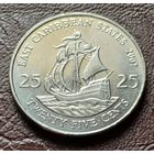 Восточные Карибы 25 центов, 2007    ( 2-9-4 )