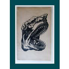 Тушь Акула Мегалодон , старая графика