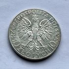 Монета СЕРЕБРО Польша 10 злотых 1932 год Ядвига (знак м.д) ОТЛИЧНЫЕ
