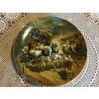 Тарелка коллекционная Лошади Повозка  в горах Швейцария