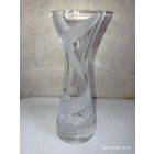 Хрустальная ваза с матовым узором винтаж