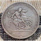 Великобритания 1 крона 1819 года, LIX. Георг III. Георгий Победоносец. Серебро 925. Сторгуй за свою цену, предложи обмен! S200