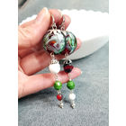 Серьги ручной работы из стекла (муранское стекло) в серебре