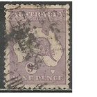 Австралия. Кенгуру на фоне карты.1916г. Mi#46.