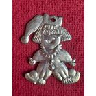 Елочная игрушка буратино, клоун пластик СССР