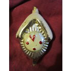 Rare! Елочная игрушка СССР . Часы - избушка