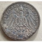 1910 год серебро 3 марки Германия