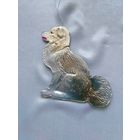 Старинный ёлочный картонаж.Собака.