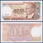 Турция, 5000 лир 1970 г, P-198 (I53, тепловая электростанция в Афсине), UNC