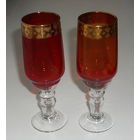 Рюмки. Красное стекло. ( 2 шт. )