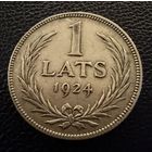 1 лат 1924г. Латвия. СЕРЕБРО