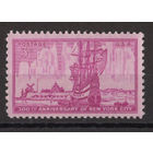 США /United States 1953** Трехсотлетие основания Нью-Йорка Парусный корабль