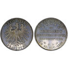 Талер 1859 г. 100 лет со дня рождения Фридриха Шиллера. Франкфурт. Серебро. КМ# 359