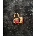 Позолоченные серьги СССР со вставками под рубин