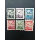 Польша 1946 Полная серия марок "Авиапочта: самолет над Варшавой" (чистая*, есть наклейки) Mi.428-433 каталог 17.00 евро