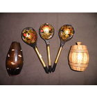 Ложки хохлома,ваза-берёзка,бочёнок  из натурального дерева СССР.С рубля.