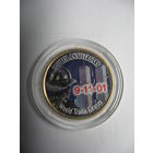 Памятная монета-квотер монетовидный жетон в память 4 годовщины теракта в США в капсуле