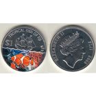 Фиджи 1 доллар 2009 Рыба-клоун Корабль цветная