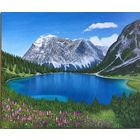 Картина маслом "Горное озеро", 50х60 см