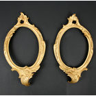 Пара овальных рамок для миниатюр (фотографий) c цветочным орнаментом в стиле рококо, бронза. Европа, начало XX века