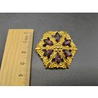 Позолоченная брошка. Брошь СССР .