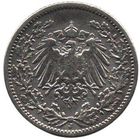 ГЕРМАНСКАЯ ИМПЕРИЯ. 1/2 МАРКИ 1905 J. Серебро