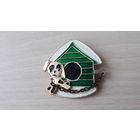 Щенок (собака) на цепи у будки (конуры) домик собачки детский значек брошь