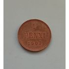 1 пенни 1907 года Финляндия