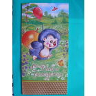 Открытка современная, С днём рождения! (ТАА "Мой лёс", Бобруйская типография), двойная, чистая (ежик).