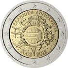 2 евро 2012 Греция 10 лет наличному Евро  UNC из ролла