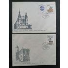 Польша 1990 Четыре КПД с полной серией марок "Исторические постройки Польши" (спецгашение) Mi.3302-3305 Zf каталог 2.00 евро