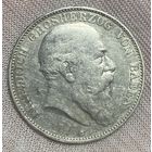 Монета 5 марок 1907 год. Баден. Германская империя. Фридрих I