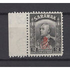 Саравак 1947 ** 2 cents, надпечатка "Королевский Вензель" левое поле
