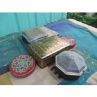 Подборка старых жестяных коробок и шкатулок из семи предметов (ранняя Коммунарка посреди лота!!!)