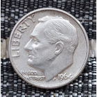 США 10 центов 1964 года, D. AU. Дайм. Франклин Делано Рузвельт. Серебро! Сторгуй за свою цену, предложи обмен!