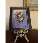 Картина Цветы Букет Живопись масло Германия винтаж